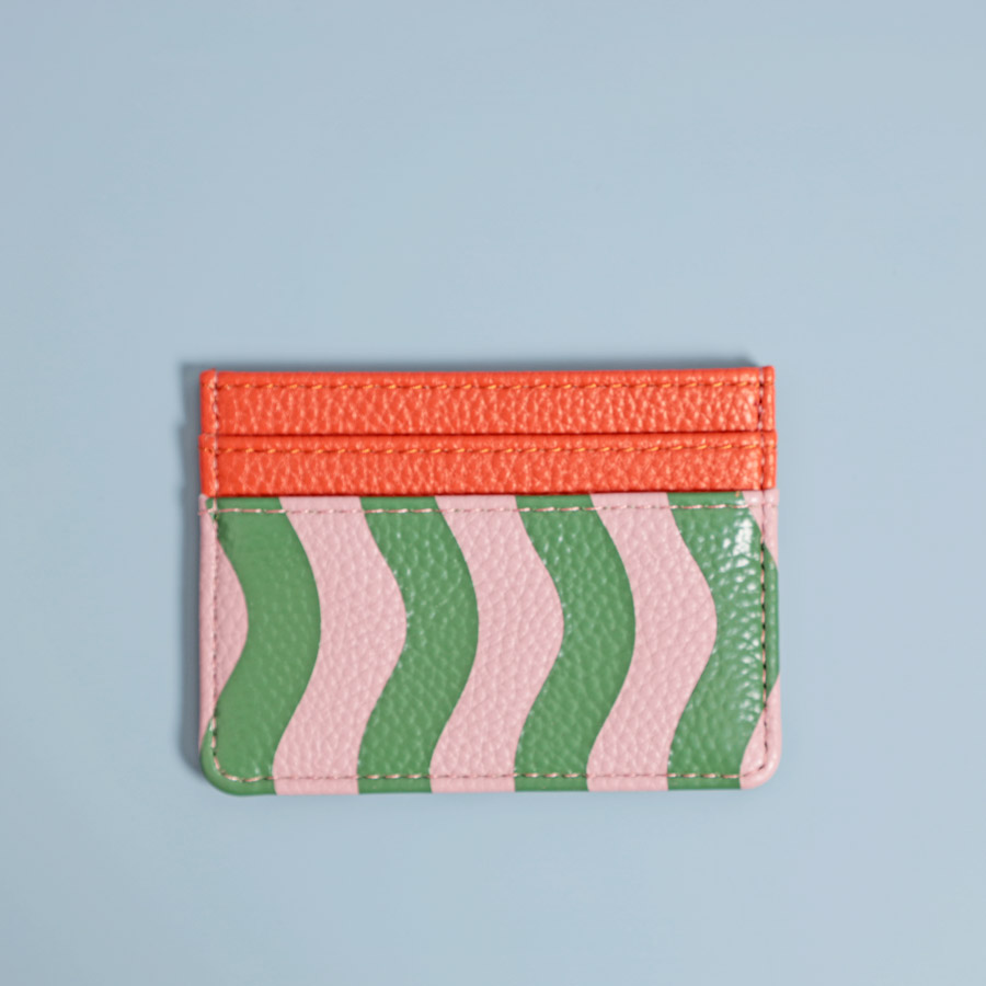 Pink/Orange Stripe Cardholder Coin Purse by Caroline Gardner – Polka Dots  Boutique