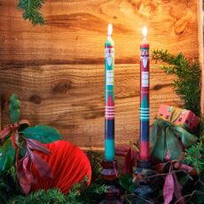 Taper Candles with Nutcracker Design for