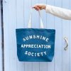 Sunshine Appreciation Society Bag In Blue With White Writing - From Online UK