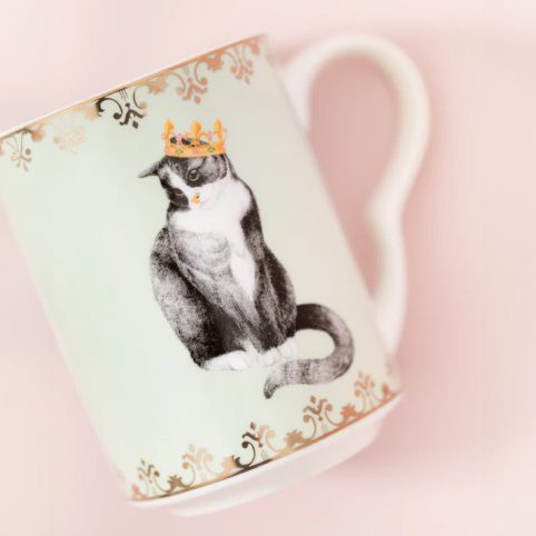 Yvonne Ellen Cat Mug Wearing A Crown With Queen Printed On The Inside - From Source Lifestyle