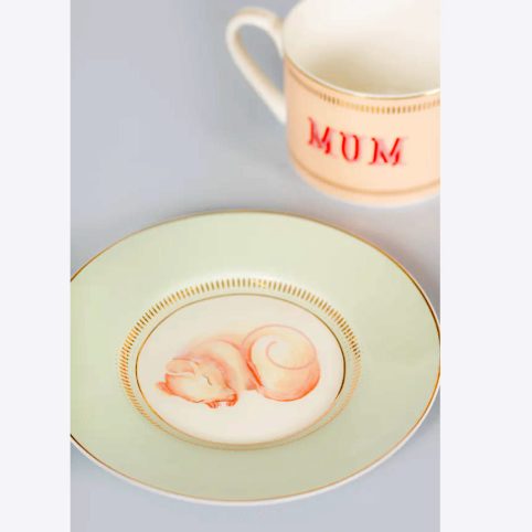 Mum China Cup & Saucer With A Sleeping Mouse On The Saucer - From Source Lifestyle