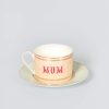 Mum China Cup & Saucer With A Sleeping Mouse On The Saucer - By Source Lifestyle