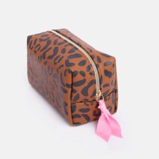 Leopard Print Makeup Bag With A Pink Ribbon Zip Pull. From Source Lifestyle