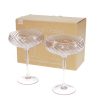 Set of 2 Scalloped Pink Coupe Glasses - By Source Lifestyle