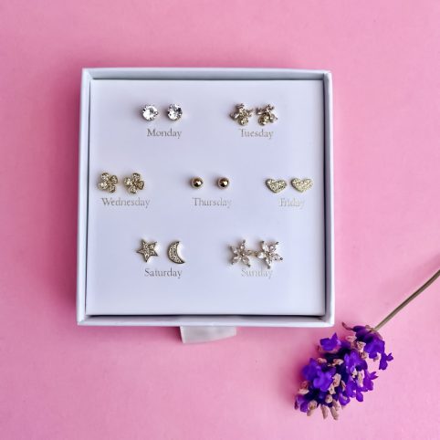 Seven Days Of The Week stud Earrings In A Gift Box - From Source Lifestyle