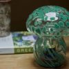 Green Mushroom LED Lamp Made From Marbled Glass - From Source Lifestyle UK