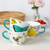 Extra Large Pear China Mug With Blossom & A Butterfly - By Source Lifestyle UK