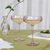 Set of 2 Scalloped Pink Coupe Glasses - From Source Lifestyle