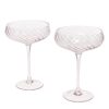 Pretty Set of 2 Scalloped Pink Coupe Glasses - From Source Lifestyle