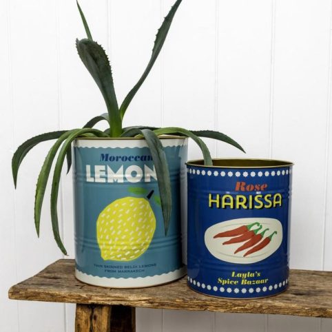 Set Of 2 Large Lemon & Harissa Tins - From Source Lifestyle UK