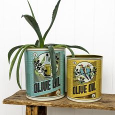 Set Of 2 Large Olive Oil Tins In Two Sizes - From Source Lifestyle UK