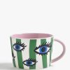 Eleanor Bowmer Eye Mug In Green & White Stripes - From Source Lifestyle UK