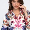 An'ge Silky Printed Shirt In Pinks & Blues - From Source Lifestyle UK