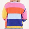 Colourblock Knit Flower Cardigan In Blues, Pinks and Yellow - From Source Lifestyle UK