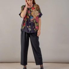 Floral Primula Black Tea Blouse - From Source Lifestyle UK