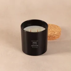 Chickidee Rose & Fig Candle In Black Glass With A Cork Lid - From Source Lifestyle