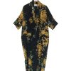 Black Crysanthemum Rachel Dress With Stunning Yellow Flowers - From Source Lifestyle UK