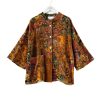 Rust, Lilac & Green China Tree Cigar Velvet Jacket With 3/4 Sleeves - From Source Lifestyle UK