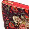 Floral Velvet Bee Pouch With Beads - By Source Lifestyle UK