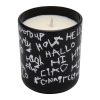 Hello Scented Wax Candle In A Black Pot With White Wording - By Source Lifestyle UK