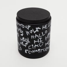 Hello Scented Wax Candle In A Black Pot With White Wording - From Source Lifestyle UK