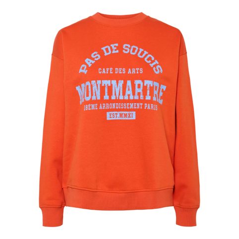 Pieces Orange Montmartre Sweatshirt - From Source Lifestyle UK