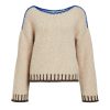 Contrast Trim Object Blanket Stitch Jumper In Soft Cream - From Source Lifestyle UK