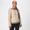 Object Blanket Stitch Jumper In Soft Cream - From Source Lifestyle UK