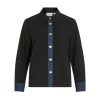 Black Shirt With Denim Trim - By Source Lifestyle UK