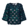 Blue YAS Metallic Fringed Top - From Source Lifestyle UK