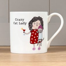 Bone China Crazy Cat Lady Mug - By Source Lifestyle UK