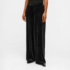 Black Object Wide Leg Velvet Trousers With Stretch - From Source Lifestyle