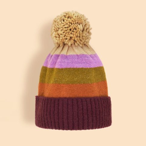 Powder Stripe Bobble Hat - From Source Lifestyle UK