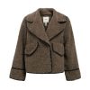 Mink Short Object Teddy Jacket With Contrast Blanket Stitching - From Source Lifestyle