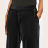 Black Object Wide Leg Velvet Trousers With Stretch - By Source Lifestyle