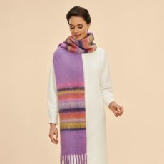 Long Powder Lilac Stripe Scarf - Buy Online UK