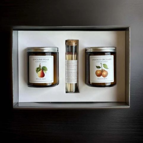 Scented Set Of Two Orange & Pear Candle Matches Set - From Source Lifestyle UK