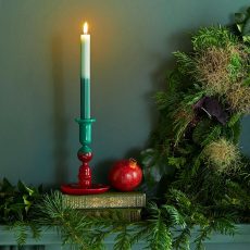 Red & Green Glass Candle Holder - From Source Lifestyle UK