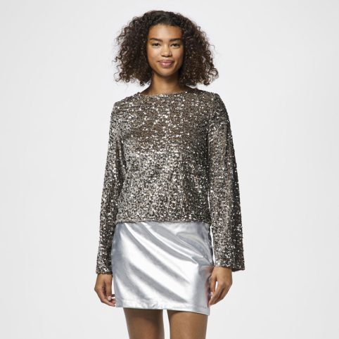 Pieces Sequin Bow Back Top - From Source Lifestyle UK